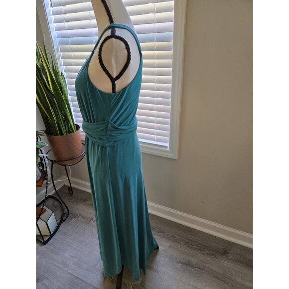 Maeve Assymetrical Dark Teal Dress Greek Style - Picture 6 of 9